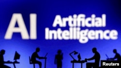 FILE PHOTO: Illustration shows words "Artificial Intelligence AI\