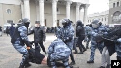 На акции протеста в поддержку Алексея Навального. Москва, 31 января, 2021. 