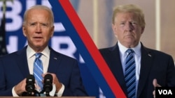 Ảnh phối hợp: Tổng thống Joe Biden, trái, và cựu Tổng thống Donald Trump.